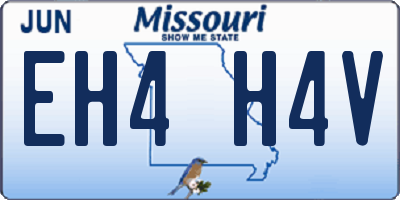 MO license plate EH4H4V