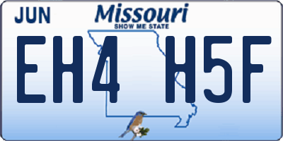 MO license plate EH4H5F