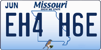 MO license plate EH4H6E