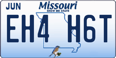 MO license plate EH4H6T
