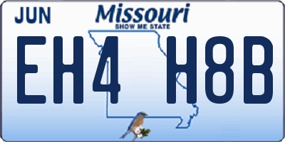 MO license plate EH4H8B
