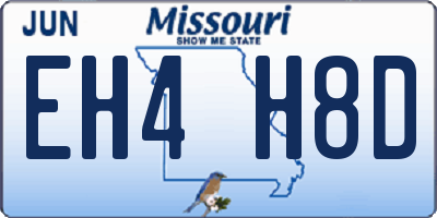 MO license plate EH4H8D