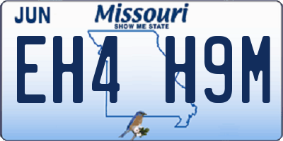 MO license plate EH4H9M