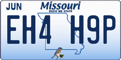 MO license plate EH4H9P
