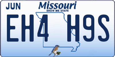 MO license plate EH4H9S