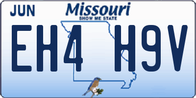 MO license plate EH4H9V