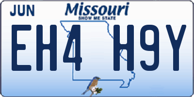 MO license plate EH4H9Y