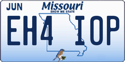 MO license plate EH4I0P