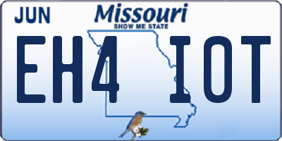 MO license plate EH4I0T