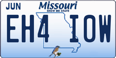 MO license plate EH4I0W