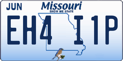 MO license plate EH4I1P