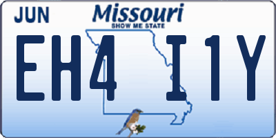 MO license plate EH4I1Y
