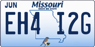 MO license plate EH4I2G