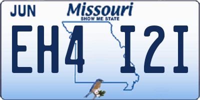 MO license plate EH4I2I