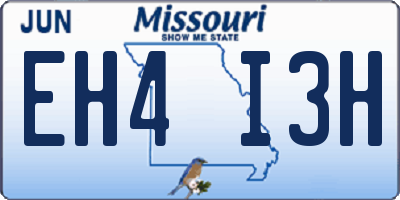 MO license plate EH4I3H