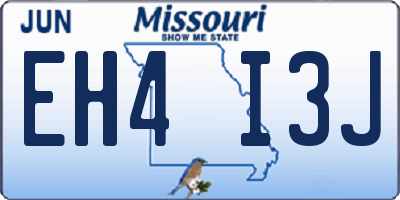MO license plate EH4I3J