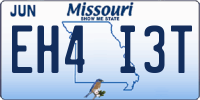 MO license plate EH4I3T