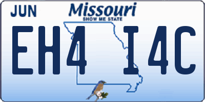 MO license plate EH4I4C