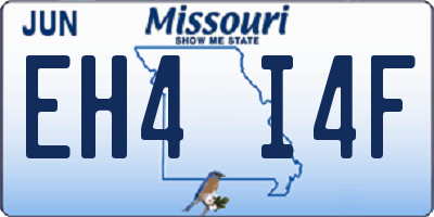 MO license plate EH4I4F