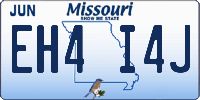 MO license plate EH4I4J