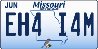 MO license plate EH4I4M