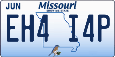 MO license plate EH4I4P