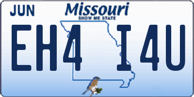 MO license plate EH4I4U