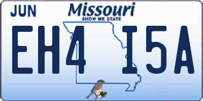 MO license plate EH4I5A