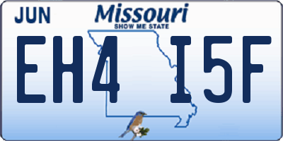 MO license plate EH4I5F