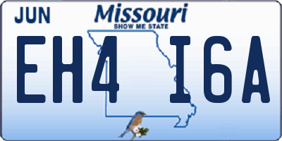 MO license plate EH4I6A