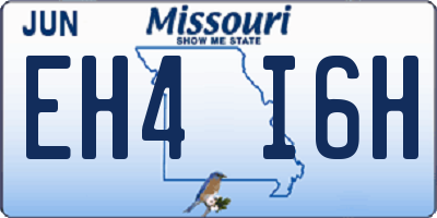 MO license plate EH4I6H