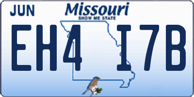 MO license plate EH4I7B