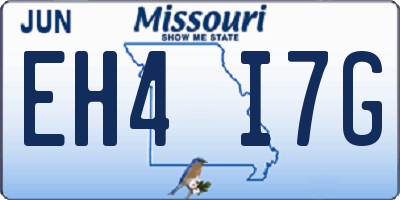 MO license plate EH4I7G