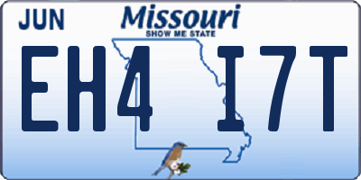 MO license plate EH4I7T