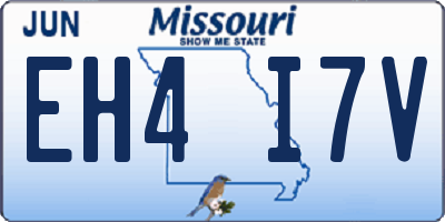 MO license plate EH4I7V
