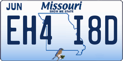 MO license plate EH4I8D
