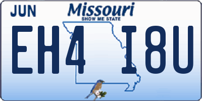MO license plate EH4I8U
