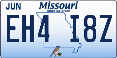 MO license plate EH4I8Z