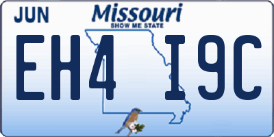 MO license plate EH4I9C