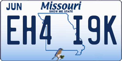 MO license plate EH4I9K
