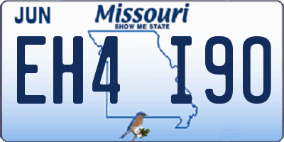 MO license plate EH4I9O