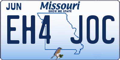 MO license plate EH4J0C