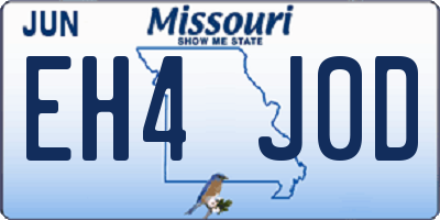 MO license plate EH4J0D