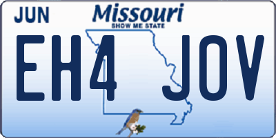 MO license plate EH4J0V