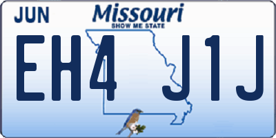 MO license plate EH4J1J