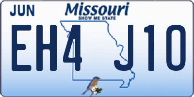 MO license plate EH4J1O