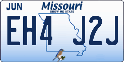 MO license plate EH4J2J