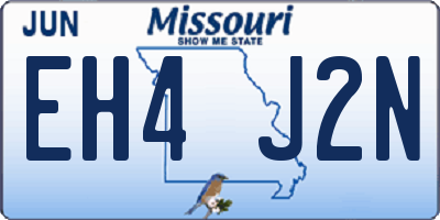 MO license plate EH4J2N