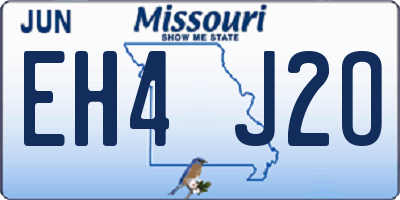 MO license plate EH4J2O