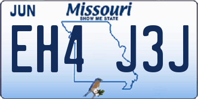 MO license plate EH4J3J